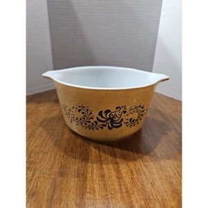 VINTAGE PYREX HOMESTEAD BLUE CINDERELLA 1 QUART CASSEROLE SPECKLED DISH